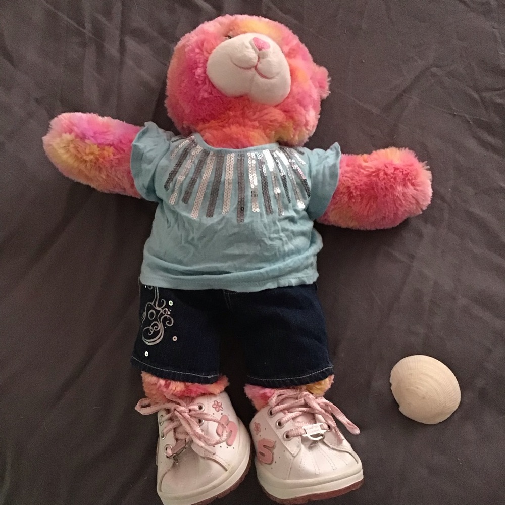 Multicolored Build-A-Bear Bear With Outfit